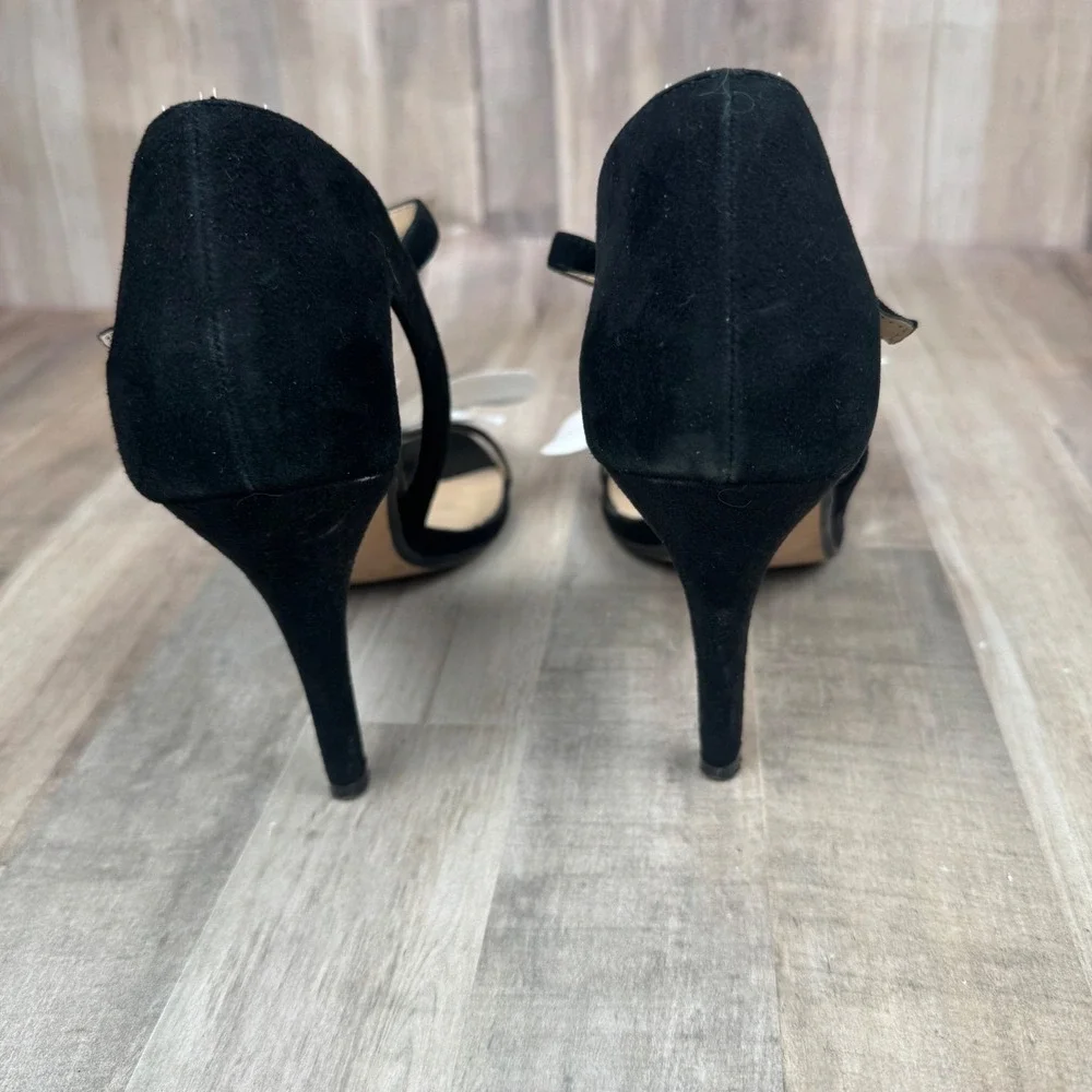 Adrienne Vittadini Women's 9 Black Strappy Heels 4